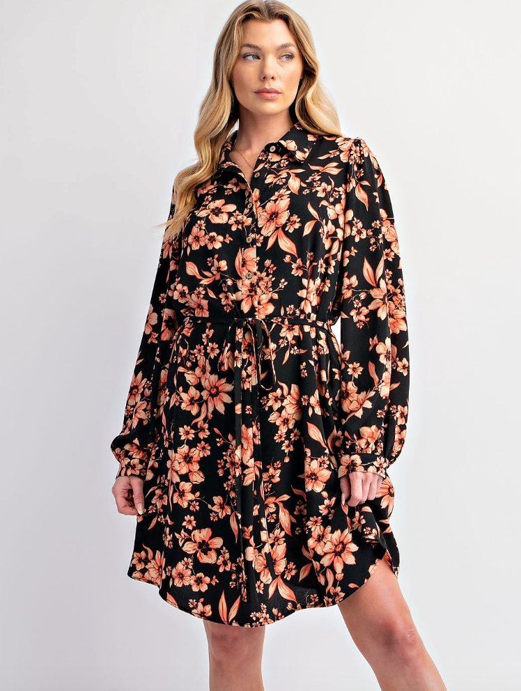 Printed Shirt Dress