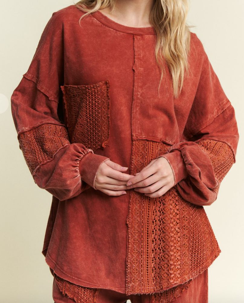 Lace Patch Long Sleeve