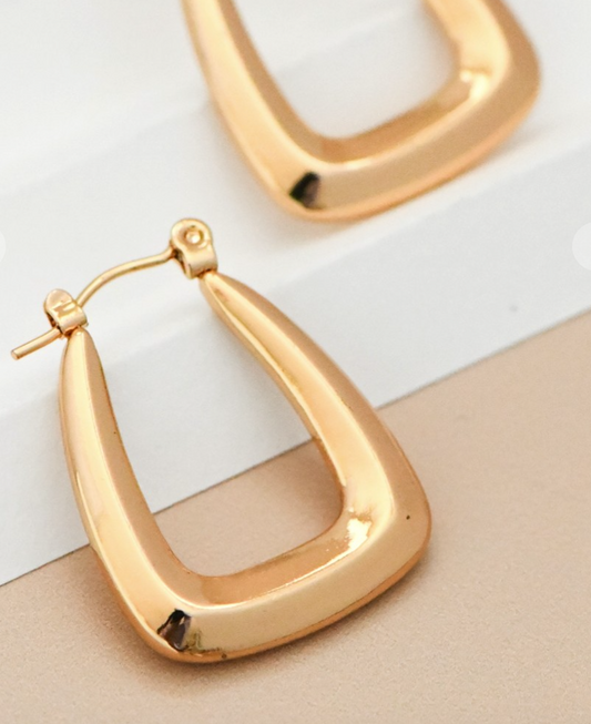 Gold Square Hoop