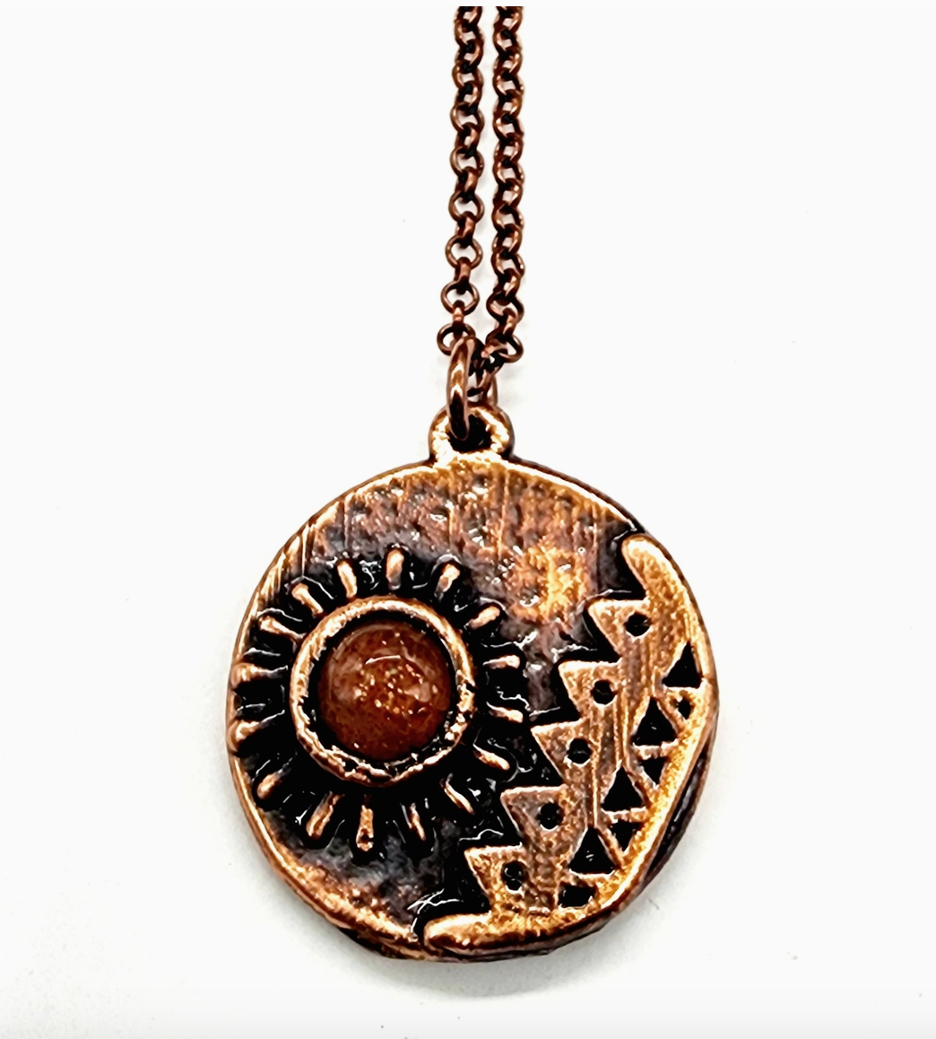 Sunstone Medallion Necklace