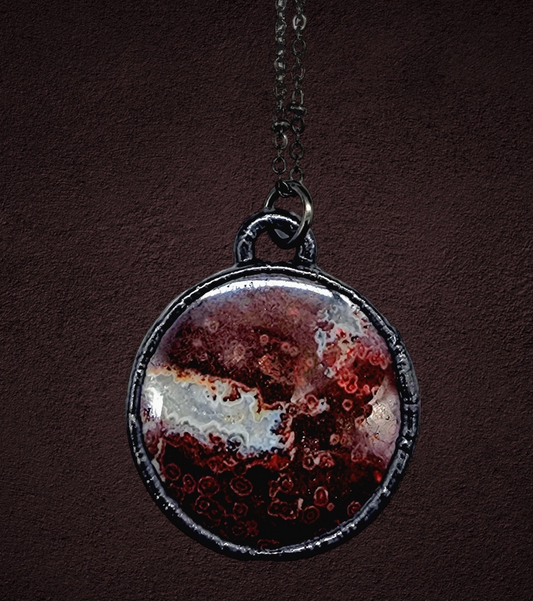 Red Ocean Jasper Circle Necklace