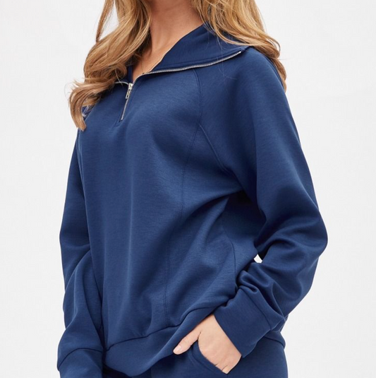 Half Zip Wide Collar