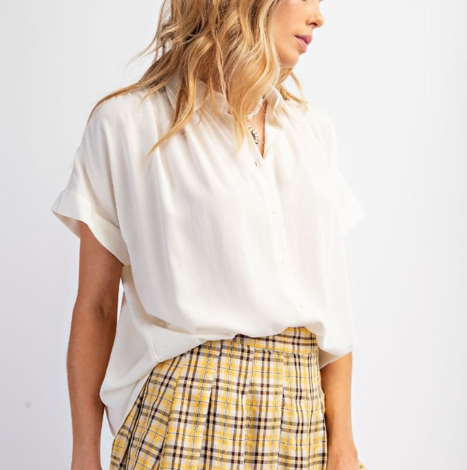 Challis Top Button Front
