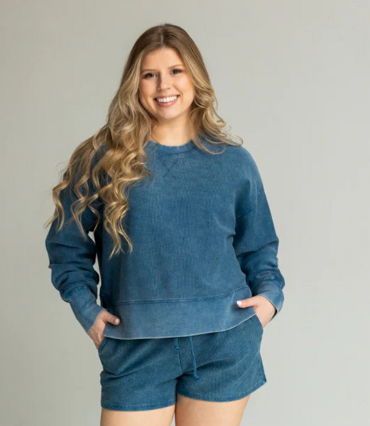 Side Slit Corded Crew