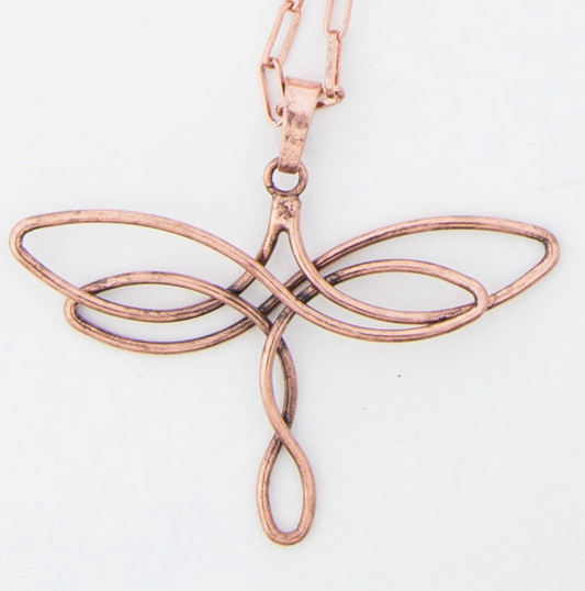 Wire Wrapped Dragon Fly Necklace